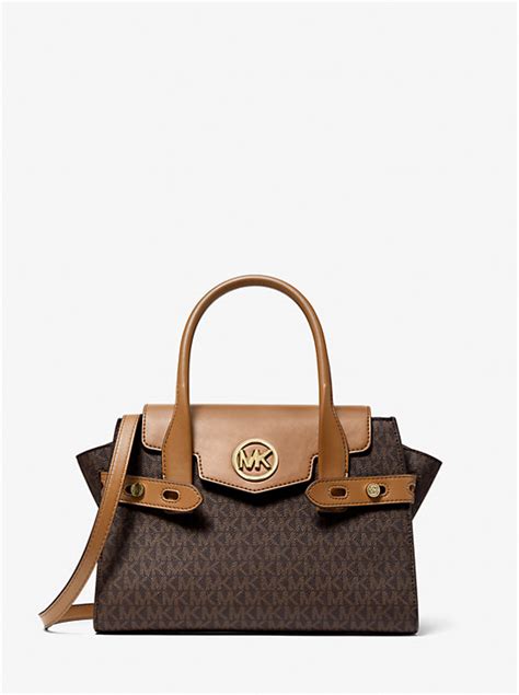 michael michael kors carmen medium faux leather belted satchel|michael kors medium belted satchel.